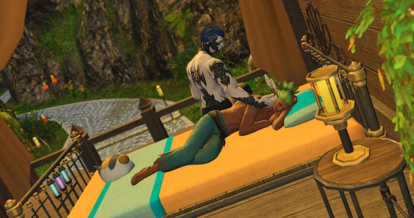 it’s rare for nihei to wake up before di, but the warrior of light needs his rest, and shiro is more than happy to let him sleep in