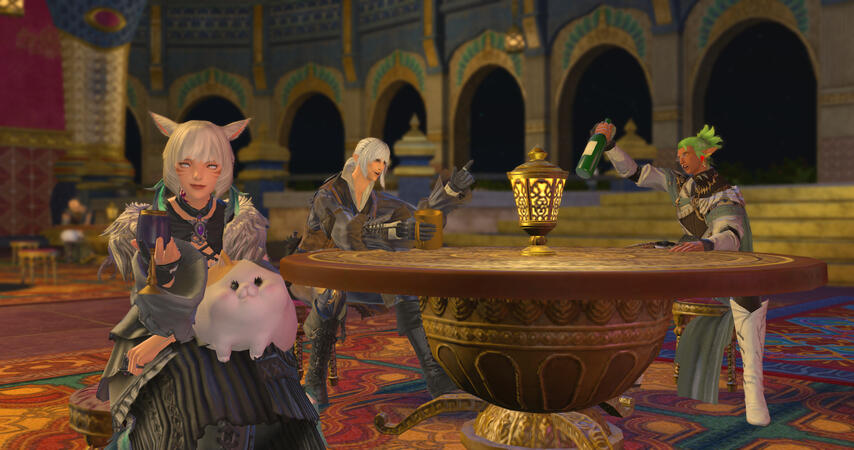"Y'shtola Bears Witness to Two Men who will Deeply Regret Their Decisions Tomorrow Morning"