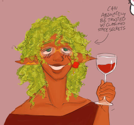 idk why i drew his hand so small here. also he looks like a fucking carrot.